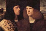 Giovanni Cariani Portrait de deux jeunes gentilhommes venitiens oil on canvas